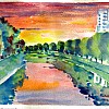 2025 Zonsondergang aquarel