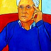 Cloissonistisch zelfportret (50x70)