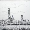 Antwerpen sky line zw