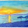 2025 Zonsondergang in Kalamata Pastel